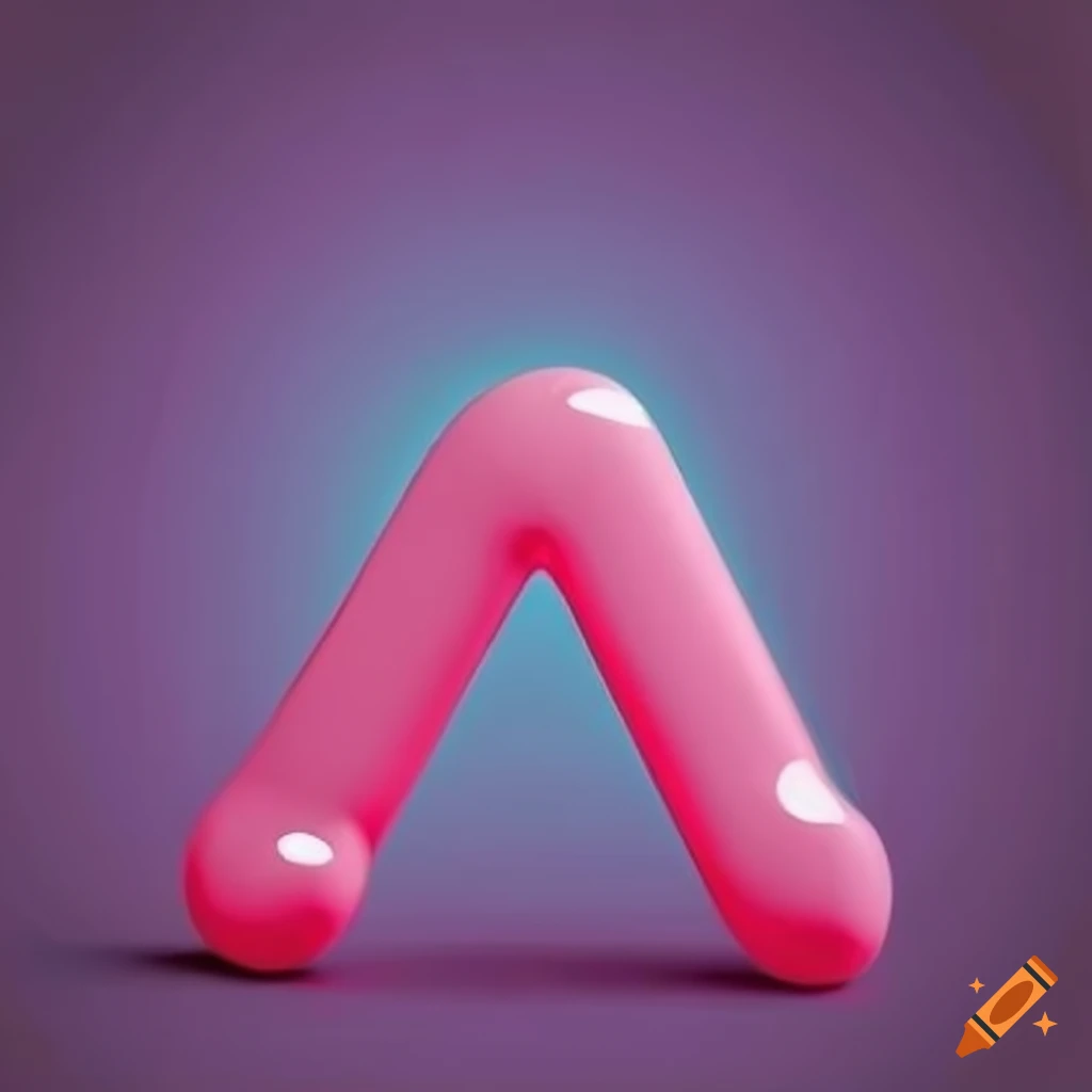 Vibrant bubble gum pink typography with letter a