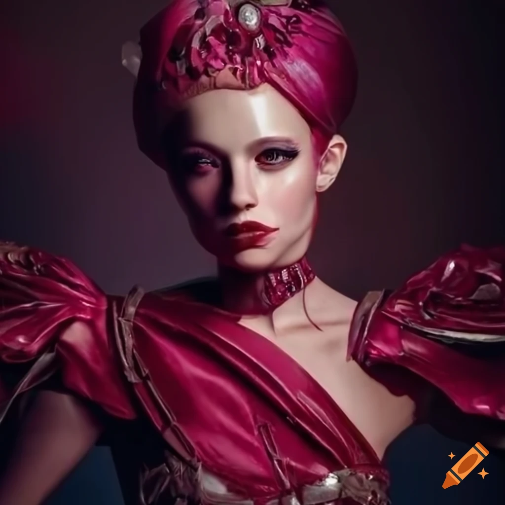 Sculpted portrait with unique circus attire and cinematic lighting