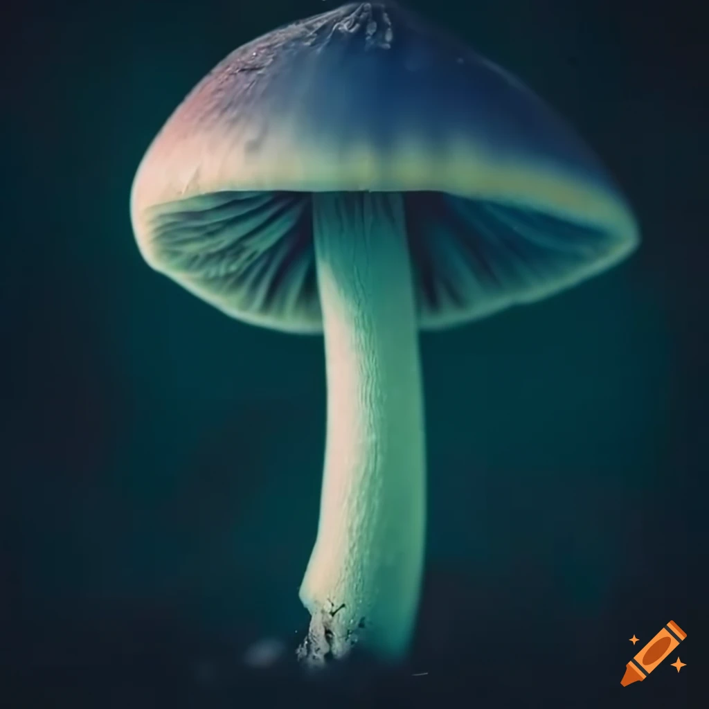 close-up of a realistic mushroom