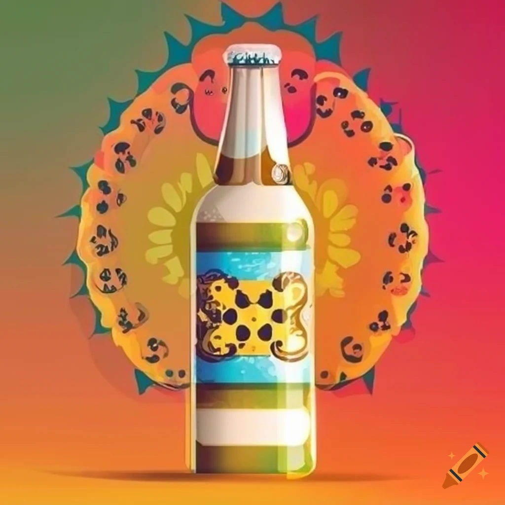 colorful beer label with Swedish art-inspired design