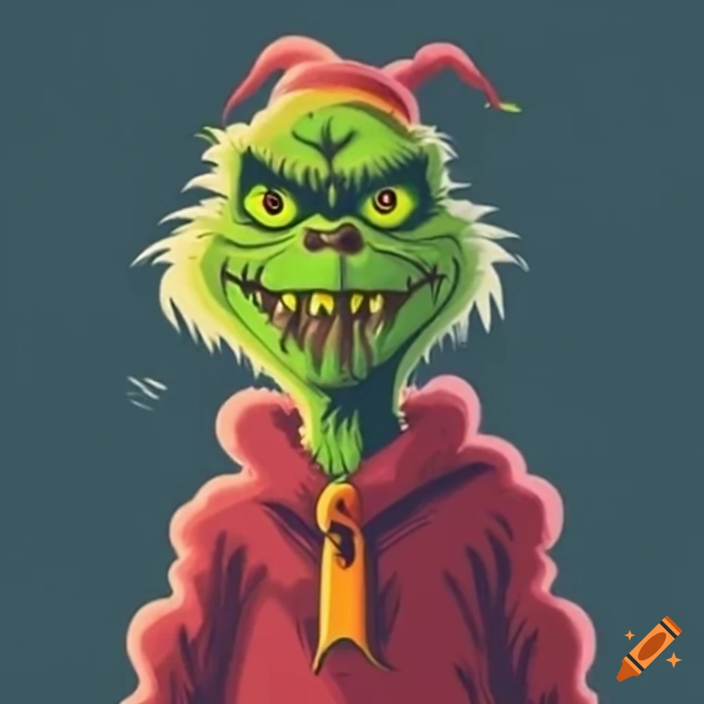 Illustration of a scary grinch