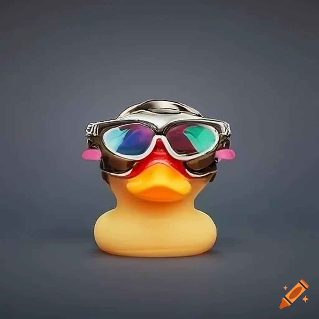 Cute rubber duck with moto goggles