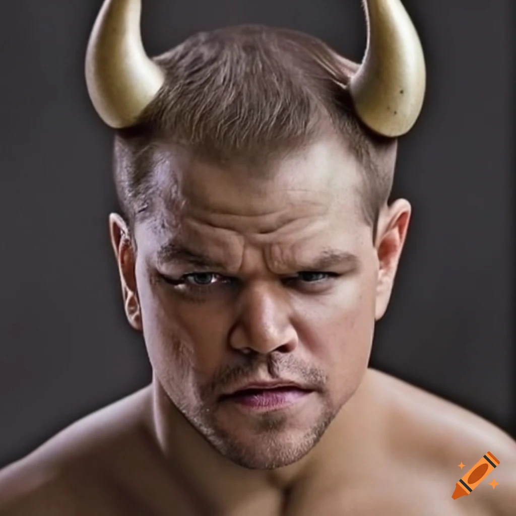 image of Matt Damon with devil horns