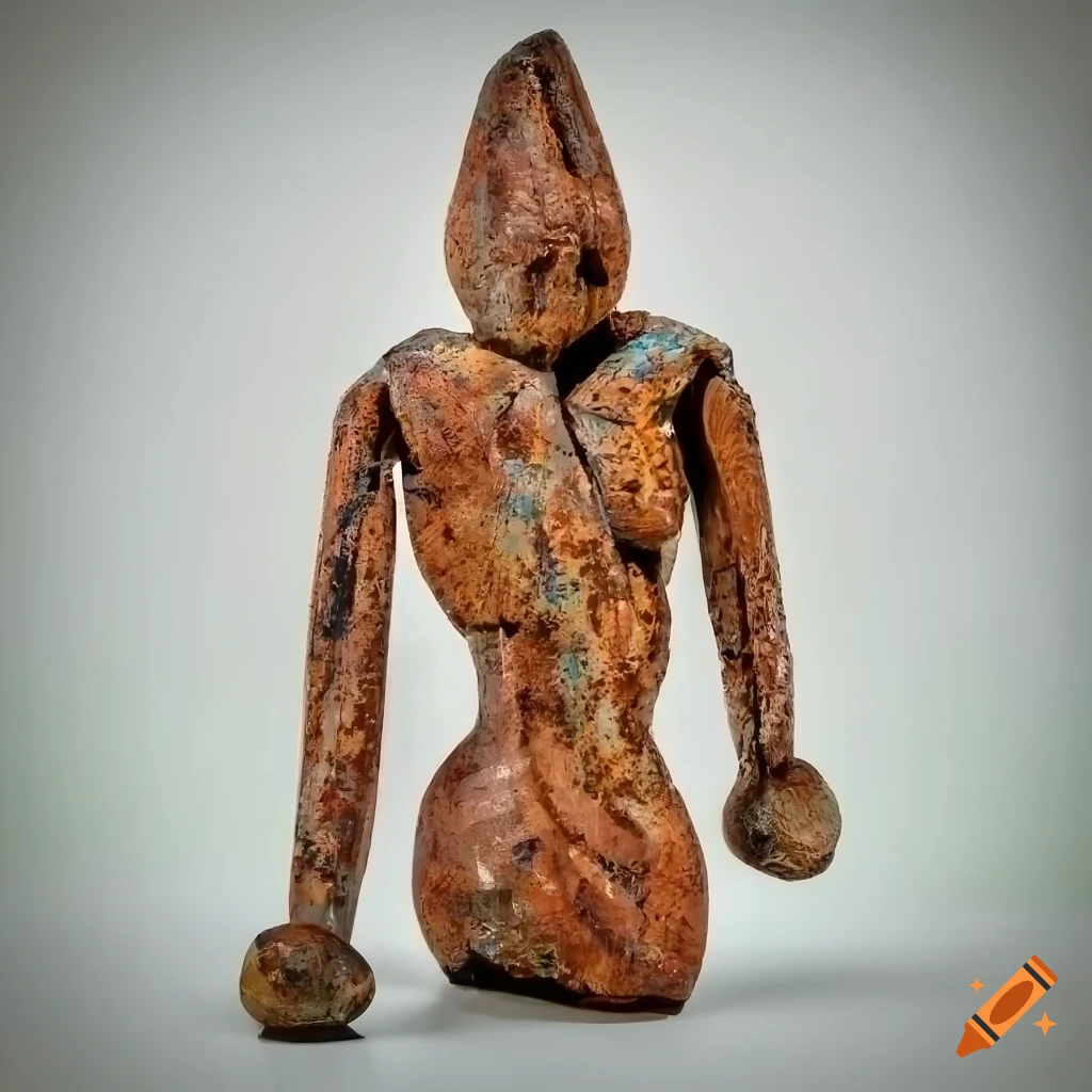 Mixed media sculpture with various materials