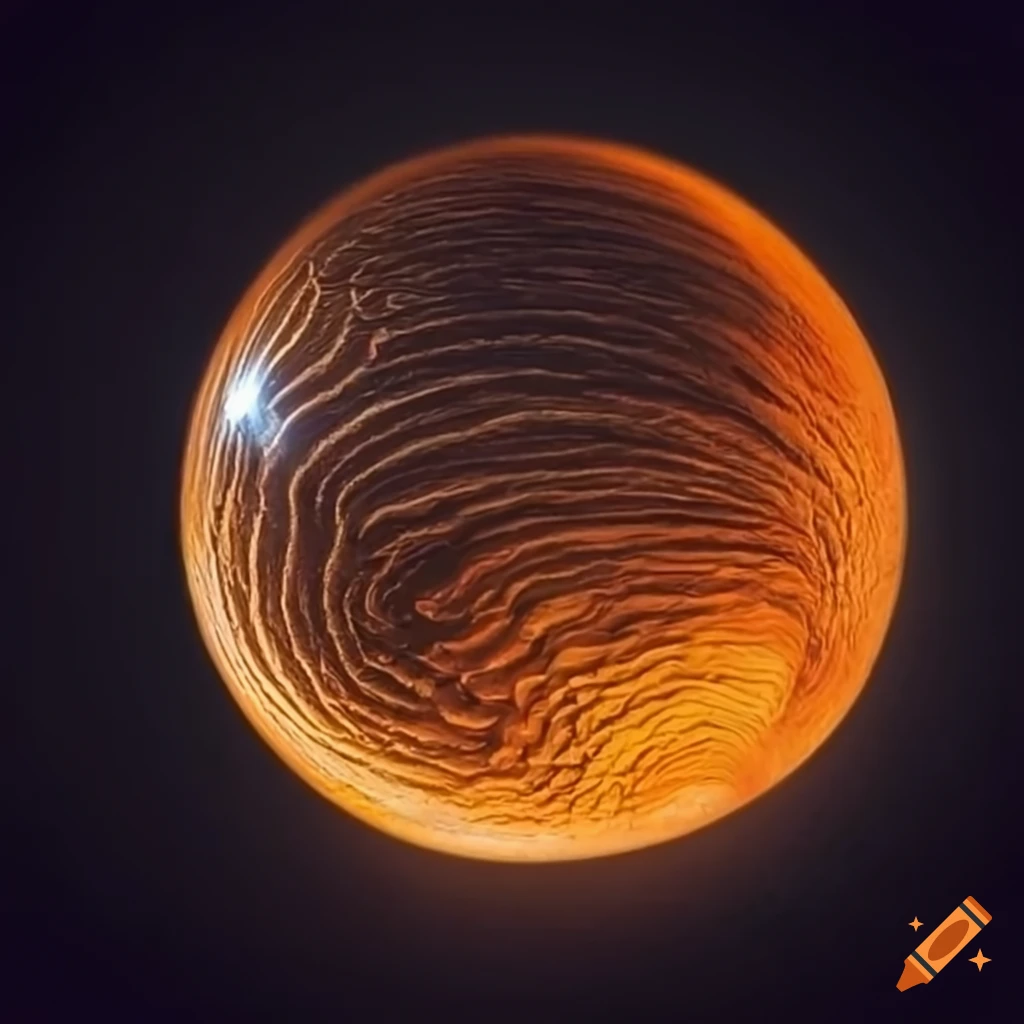 artistic representation of a spherical wooden object