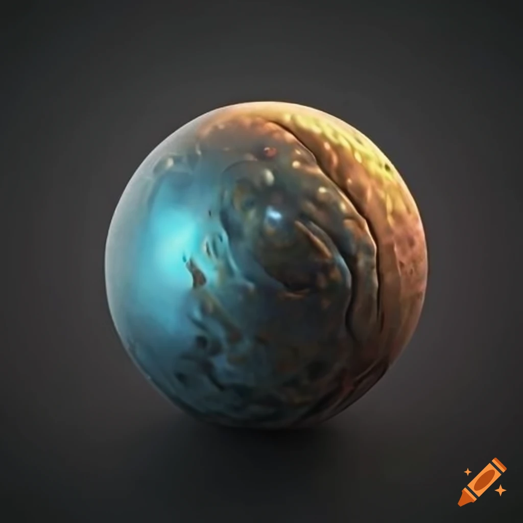 Stylized liquid metal ball on Craiyon