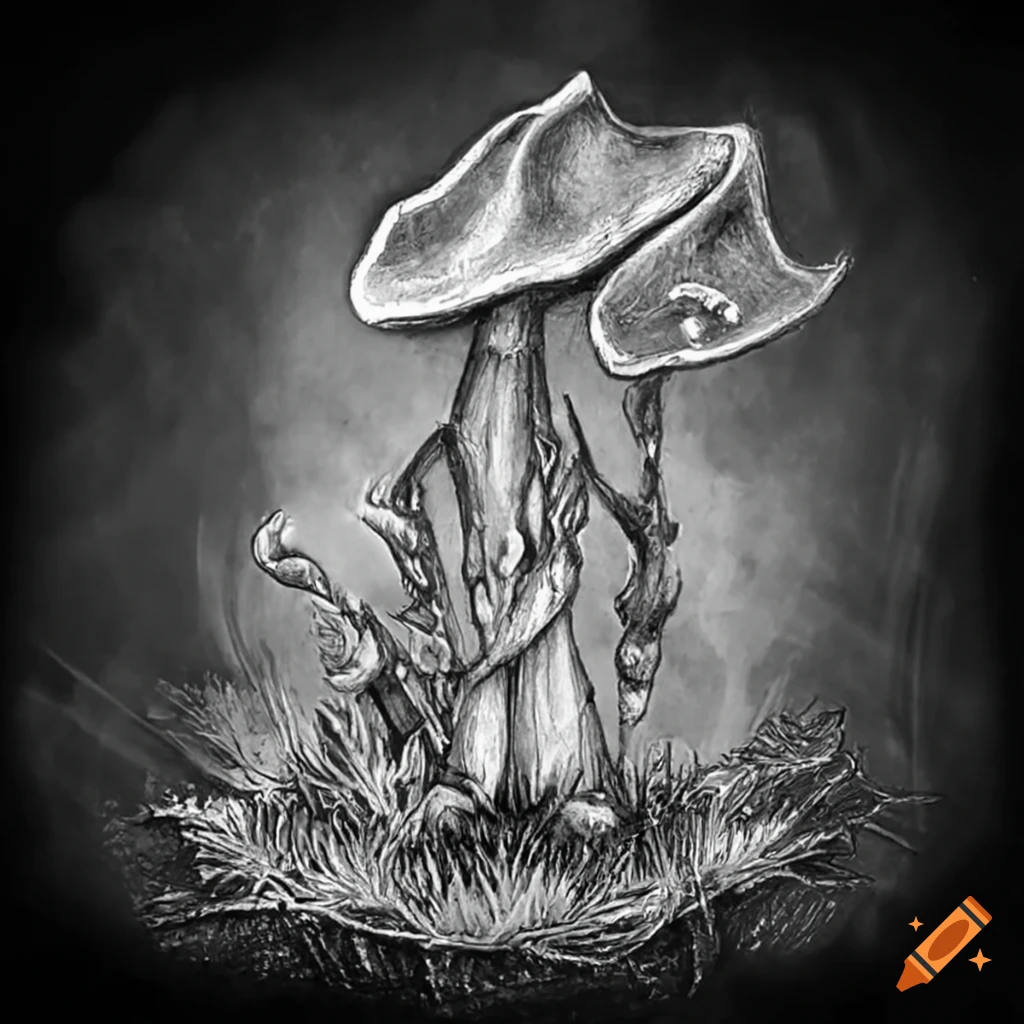 illustration of a mushroom sorcerer with mycelium