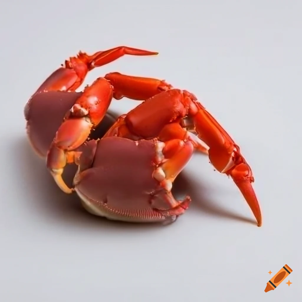 red crab claw on white background
