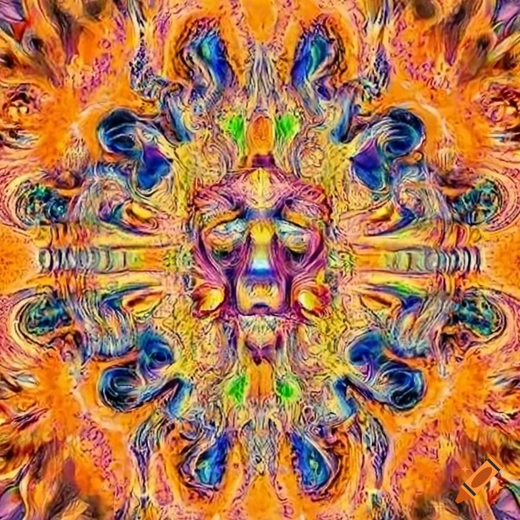 Abstract artwork with multidimensional faces