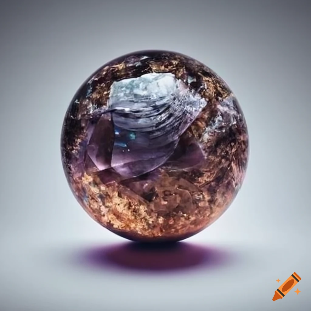 beautiful spherical crystal and ore ball