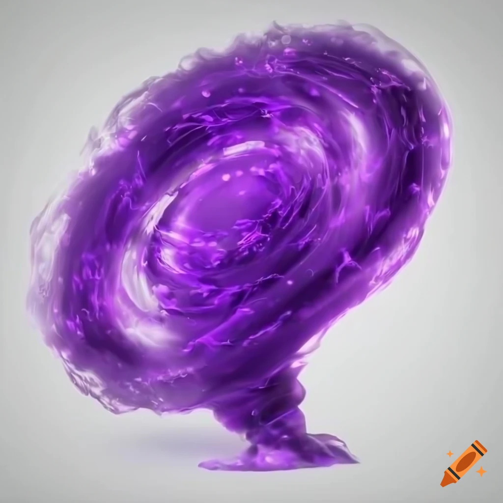 3D rendering of a purple tornado on a white background