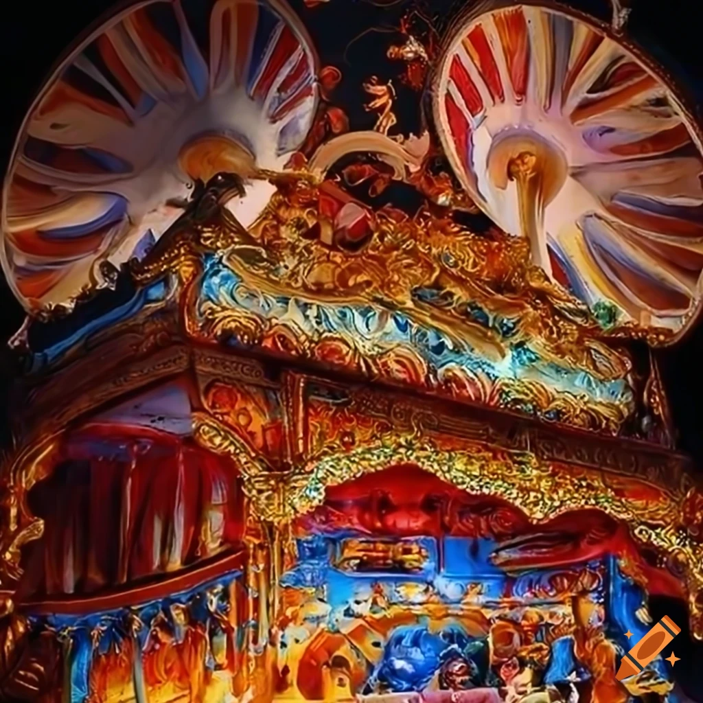 masterfully sculpted fairground forms in primary colors