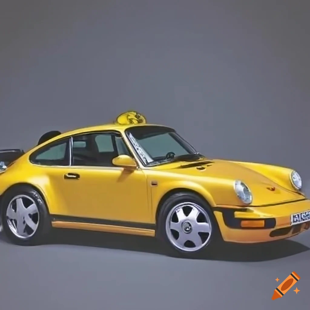 Porsche 911 1993 transformed into a classic Yellow Taxi