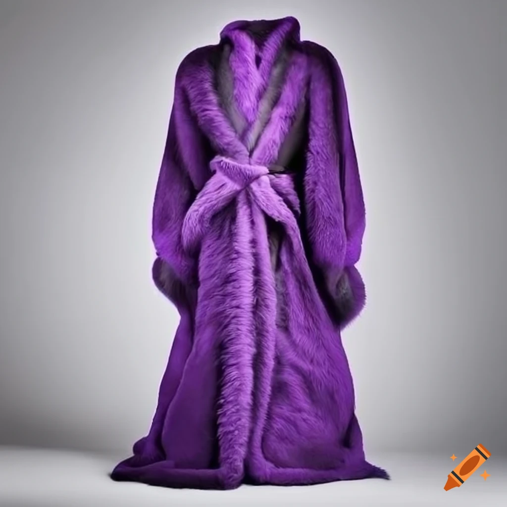 Purple royal robe with white fur outline
