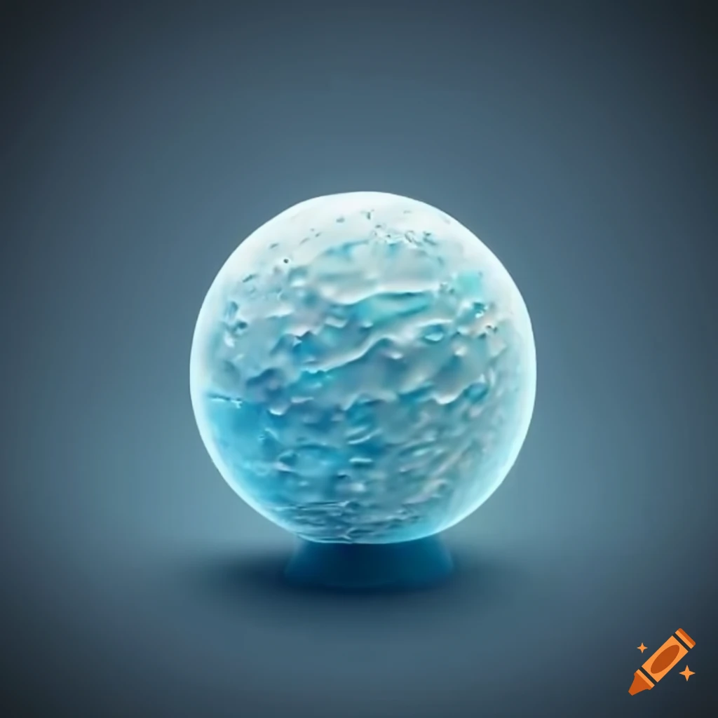 Stylized spherical ball made of rough ice