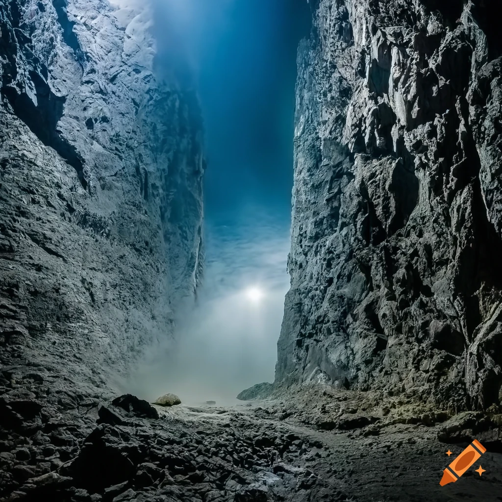 cave with dramatic lighting