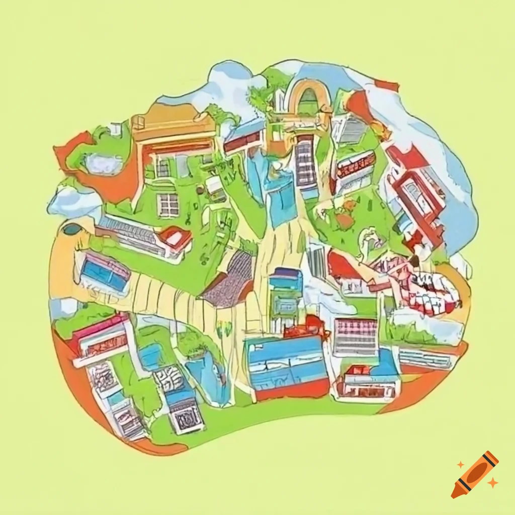 map of a sustainable and eco-friendly town