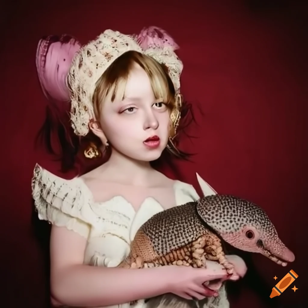 Jazmin Bean holding an armadillo