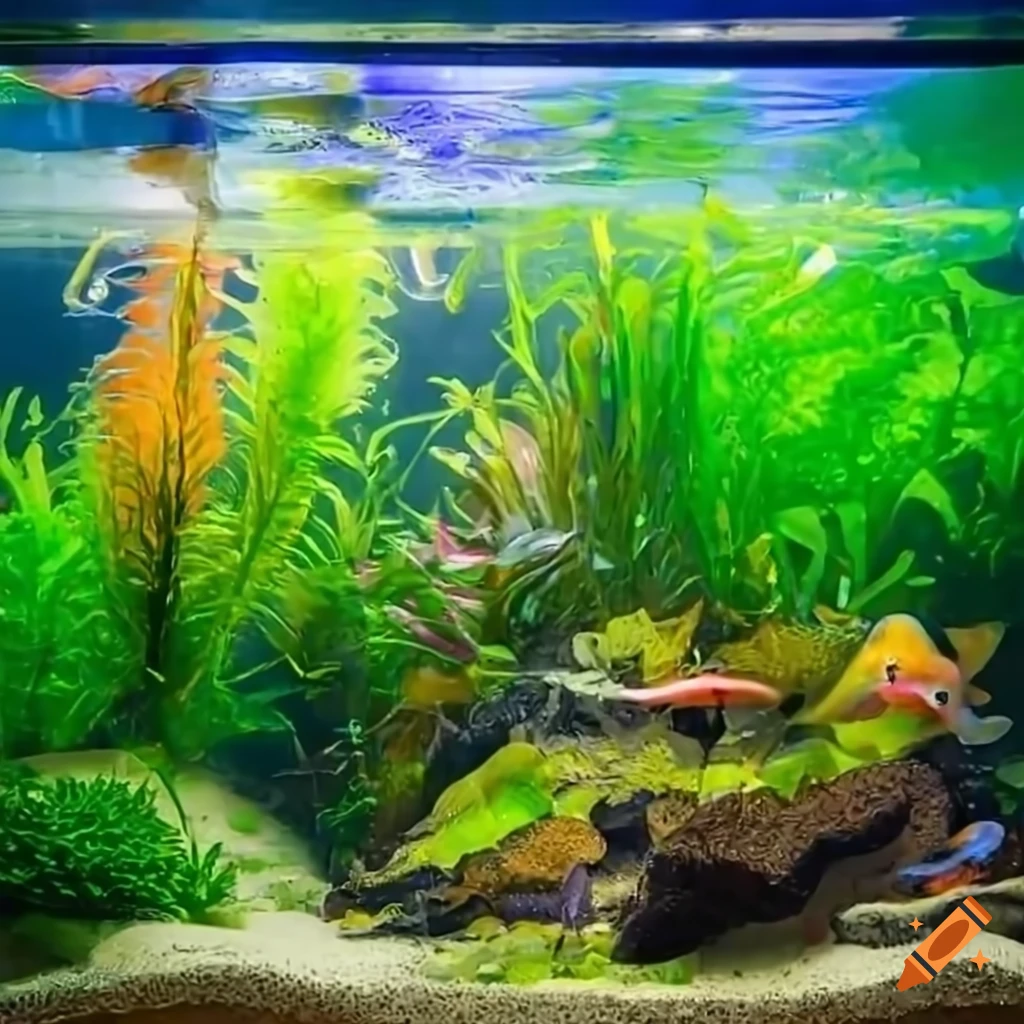 colorful fish swimming in a vibrant aquarium