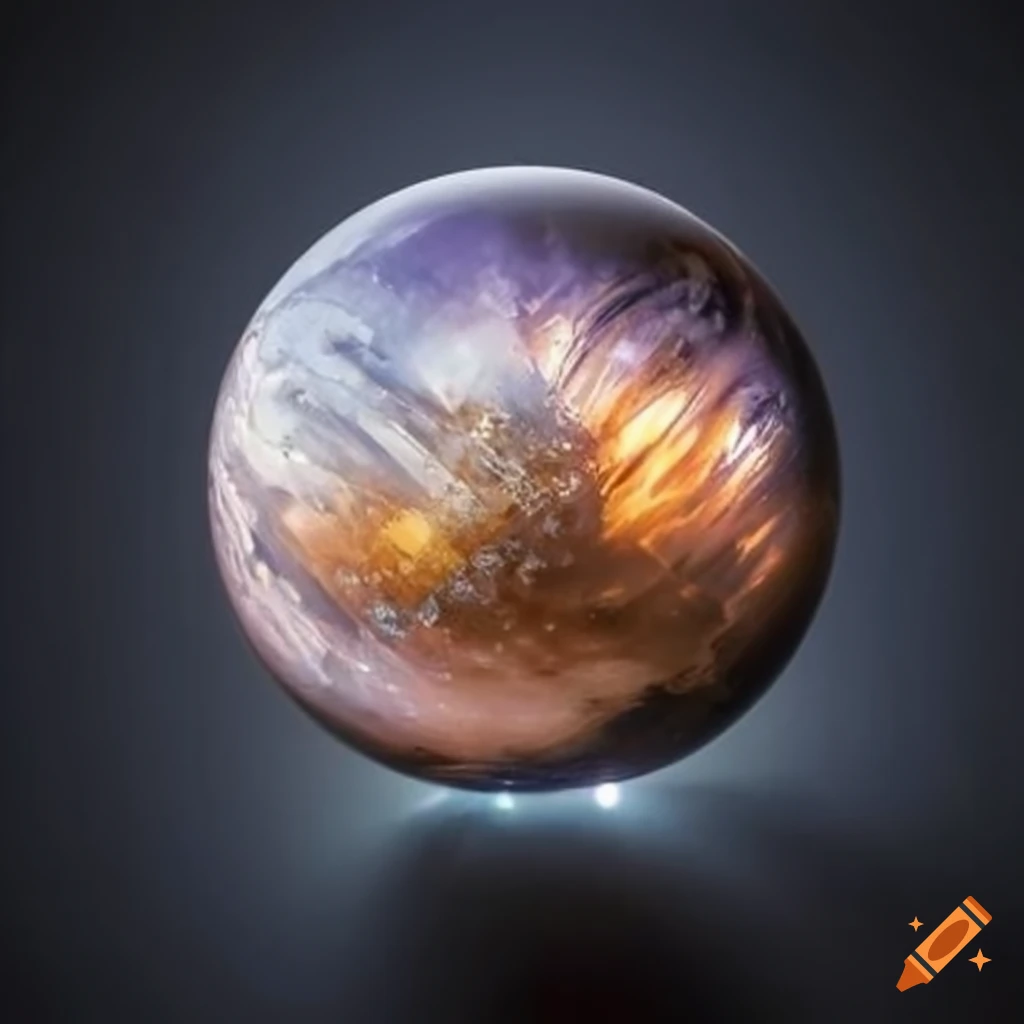Beautiful crystal ball made of precious ores on Craiyon