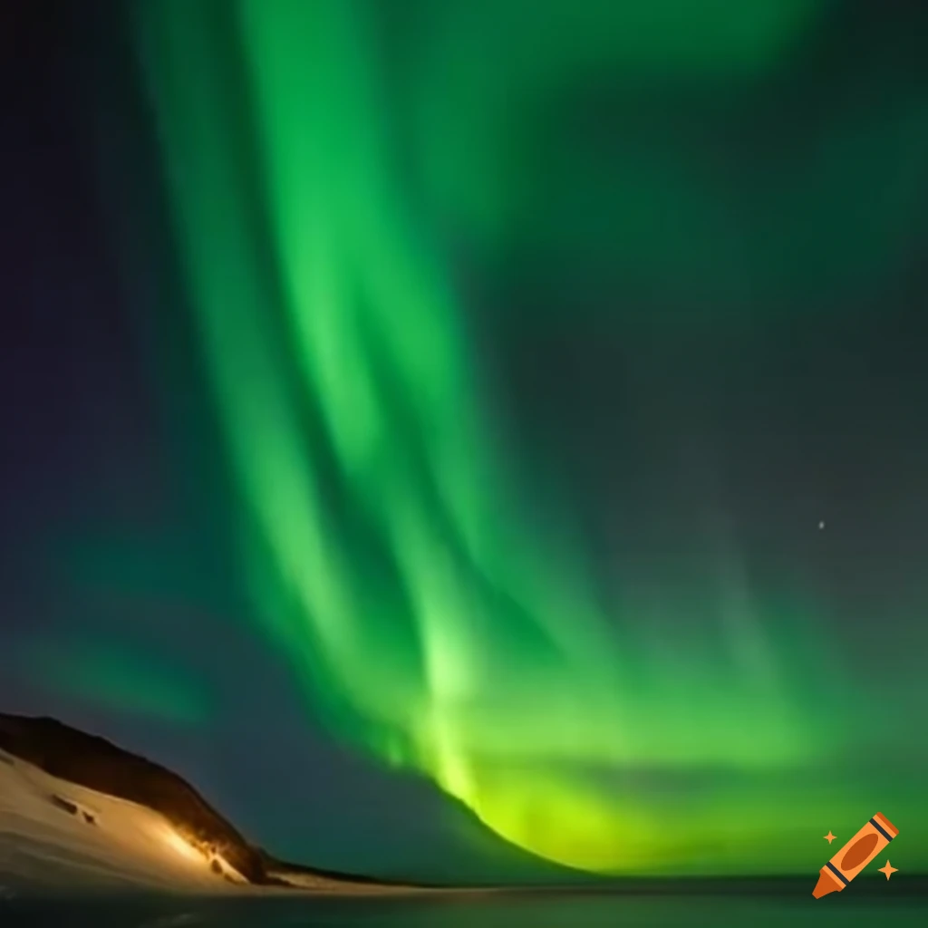 artwork of two people mesmerized by the northern lights