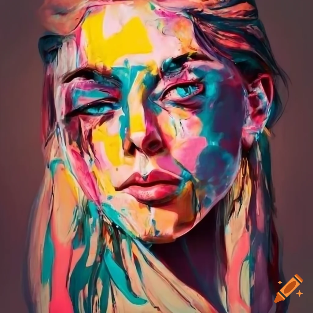 boho-style portrait of a young woman in vibrant colors