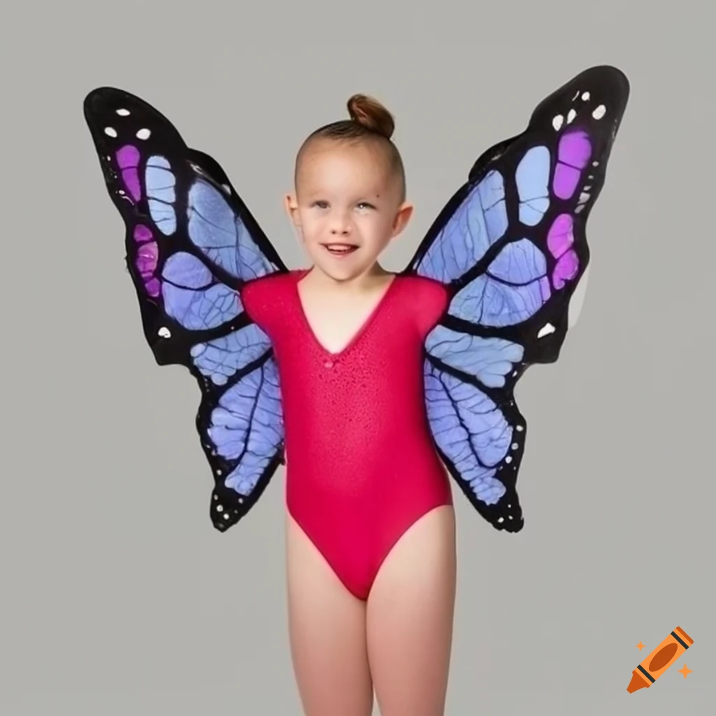 girl wearing butterfly wings
