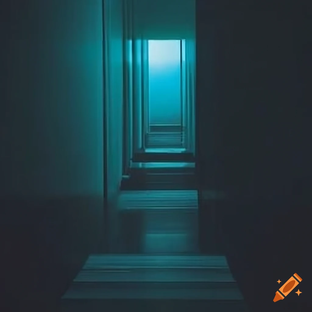 dark corridor with subtle red lighting