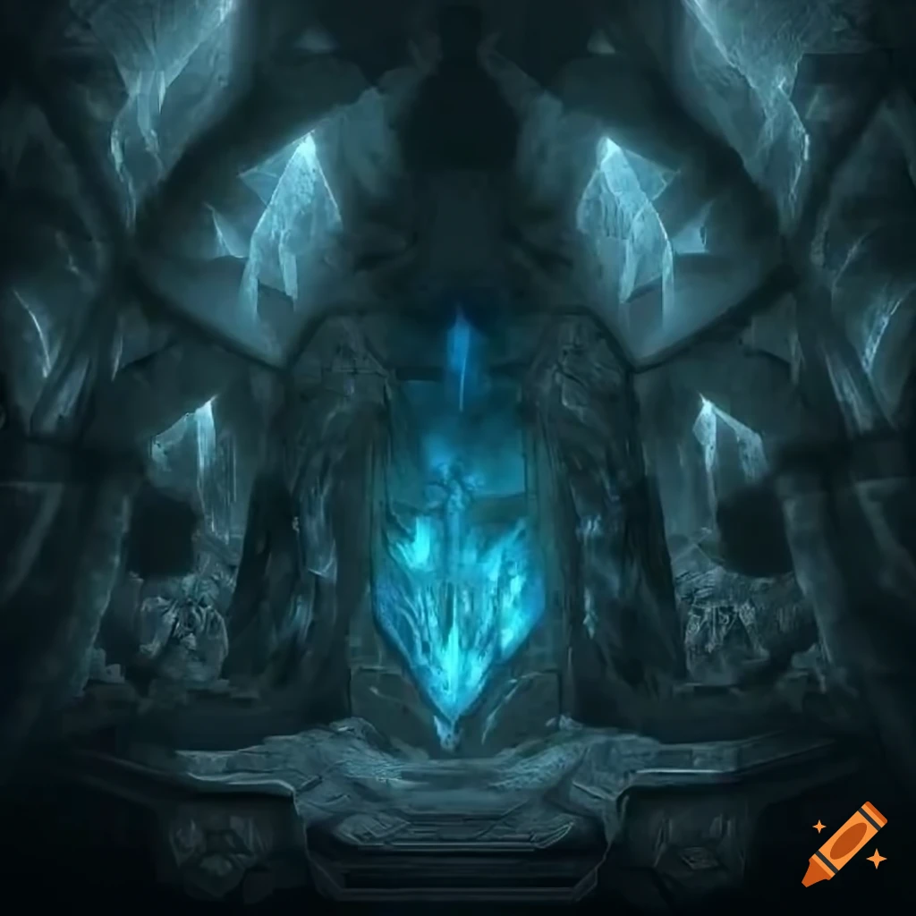 dark fantasy image of a person trapped in a glowing crystal