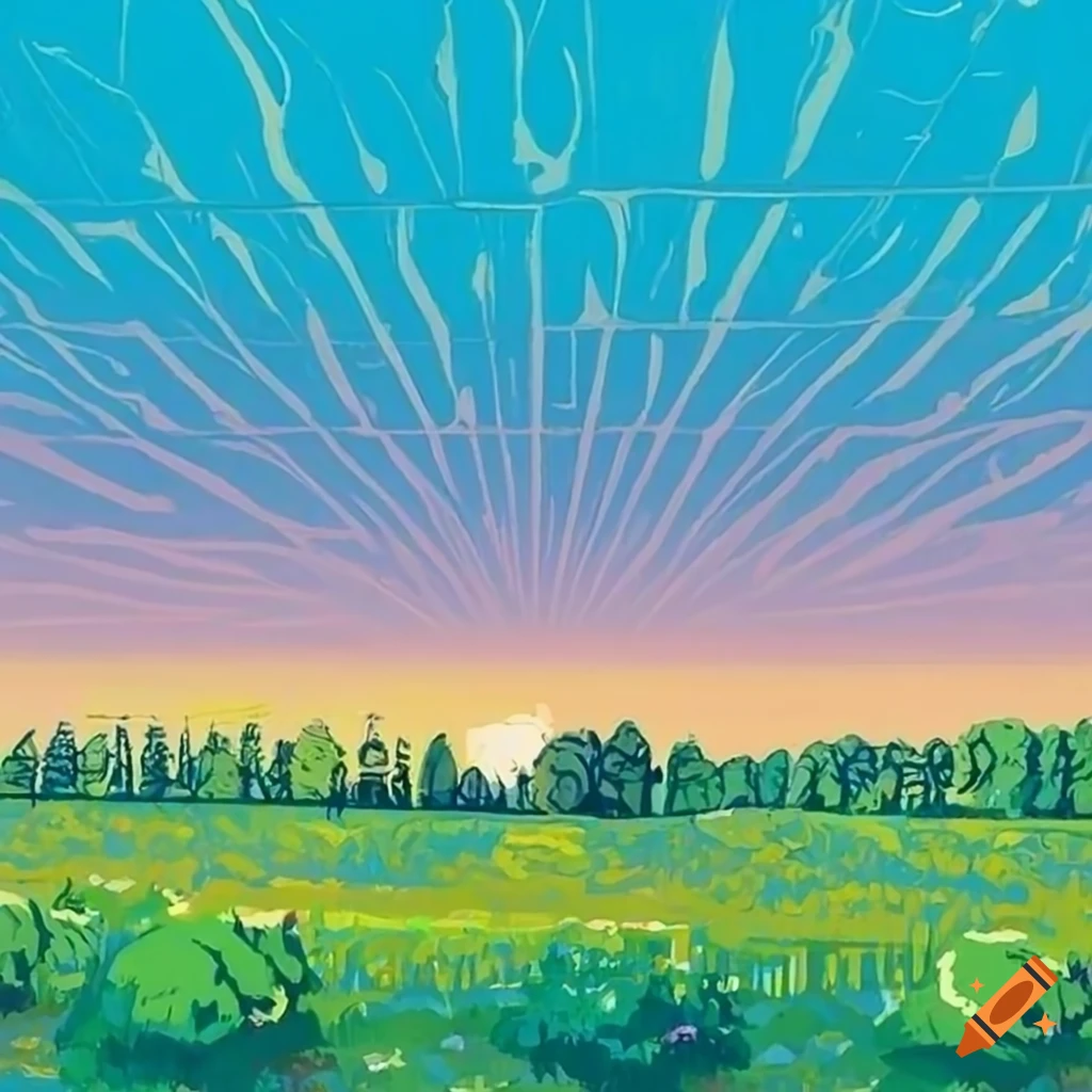 sunrise scene at a peaceful vineyard