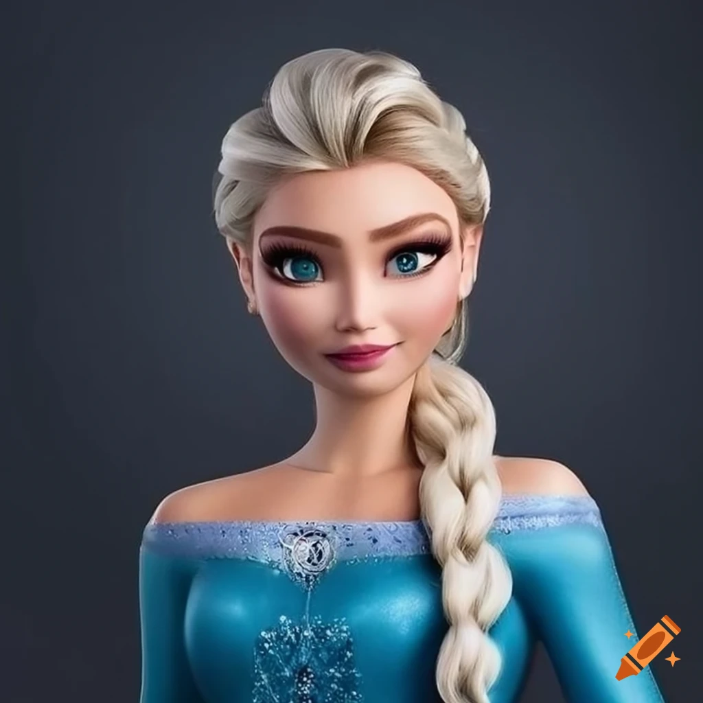 Detailed portrait of elsa morphing into chloe bourgeois