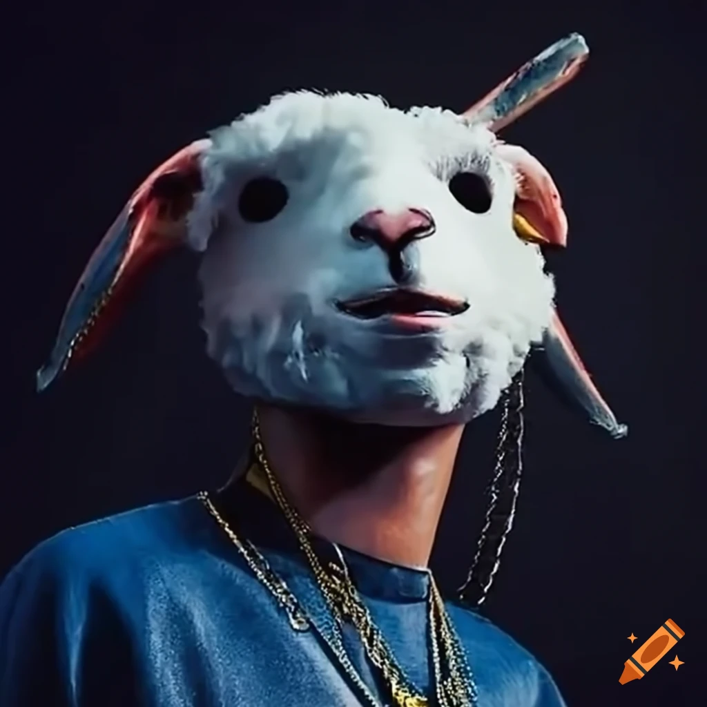 Image of snoop dogg wearing a lamb mask on Craiyon