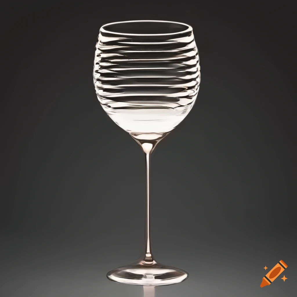 Fluted wine glass with horizontal lines on Craiyon