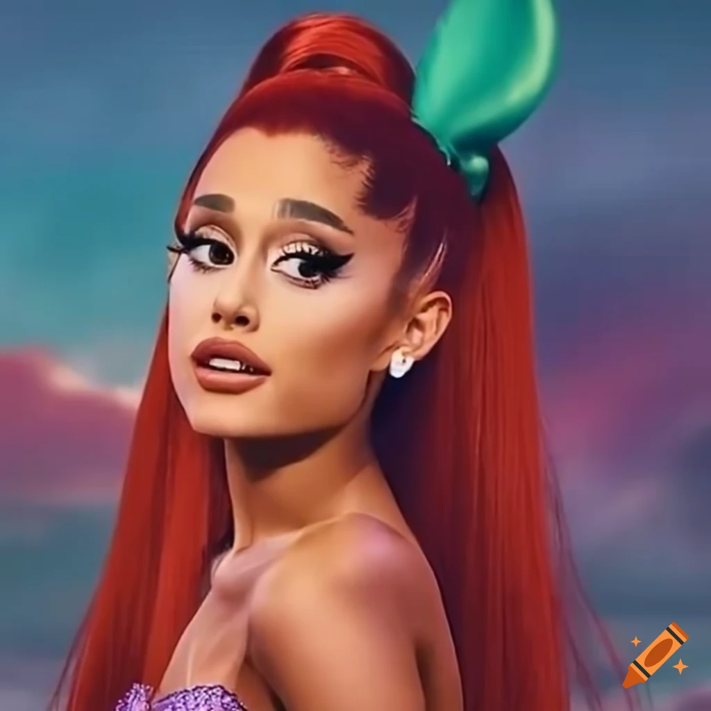 Ariana Grande as a red-haired mermaid
