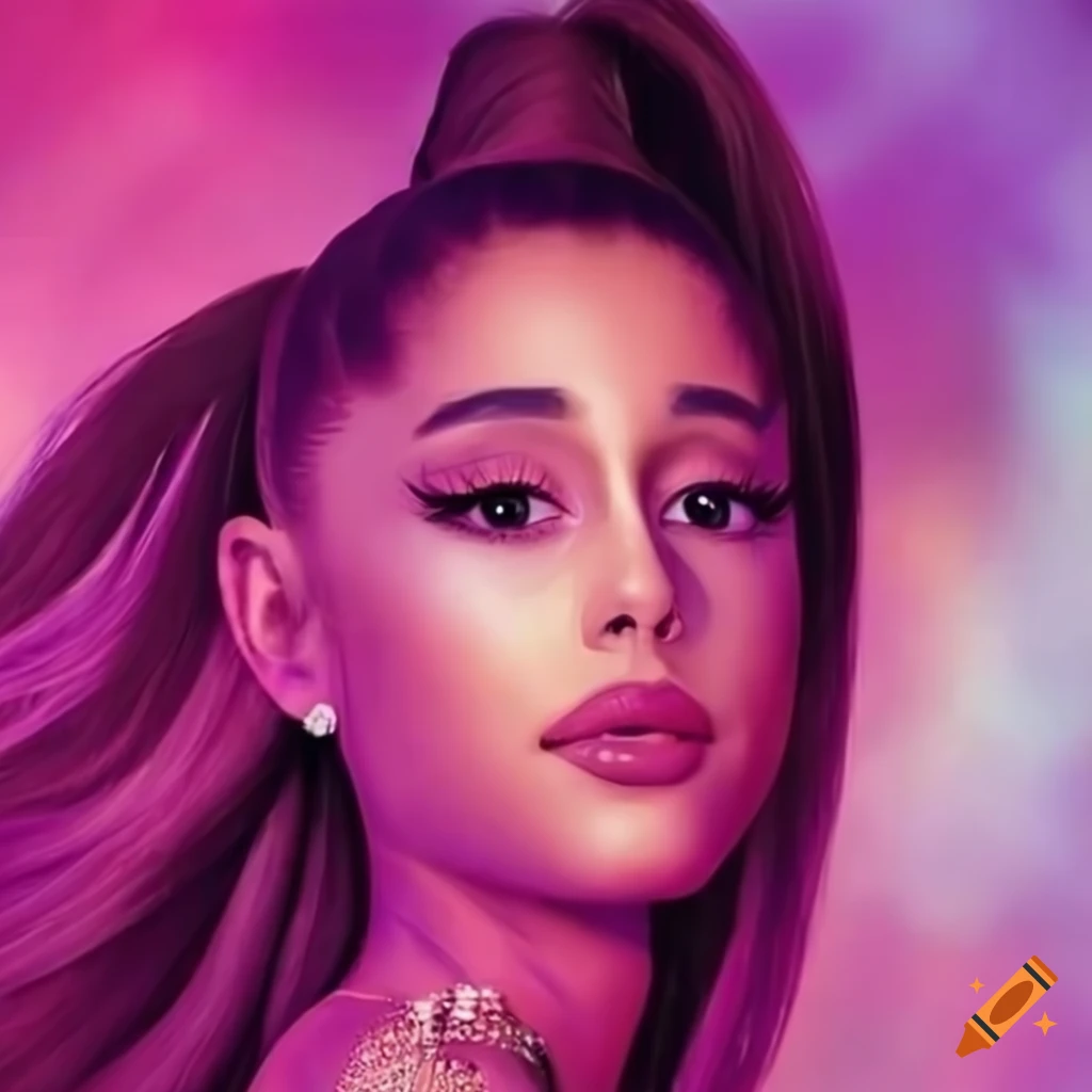 Realistic photo of ariana grande as a pink-winged fairy