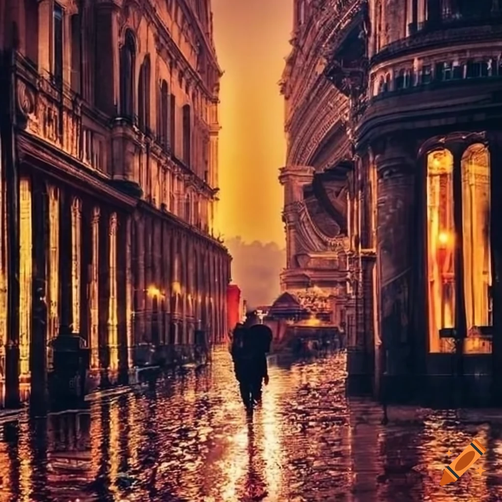 rainy view of Paris with iconic landmarks