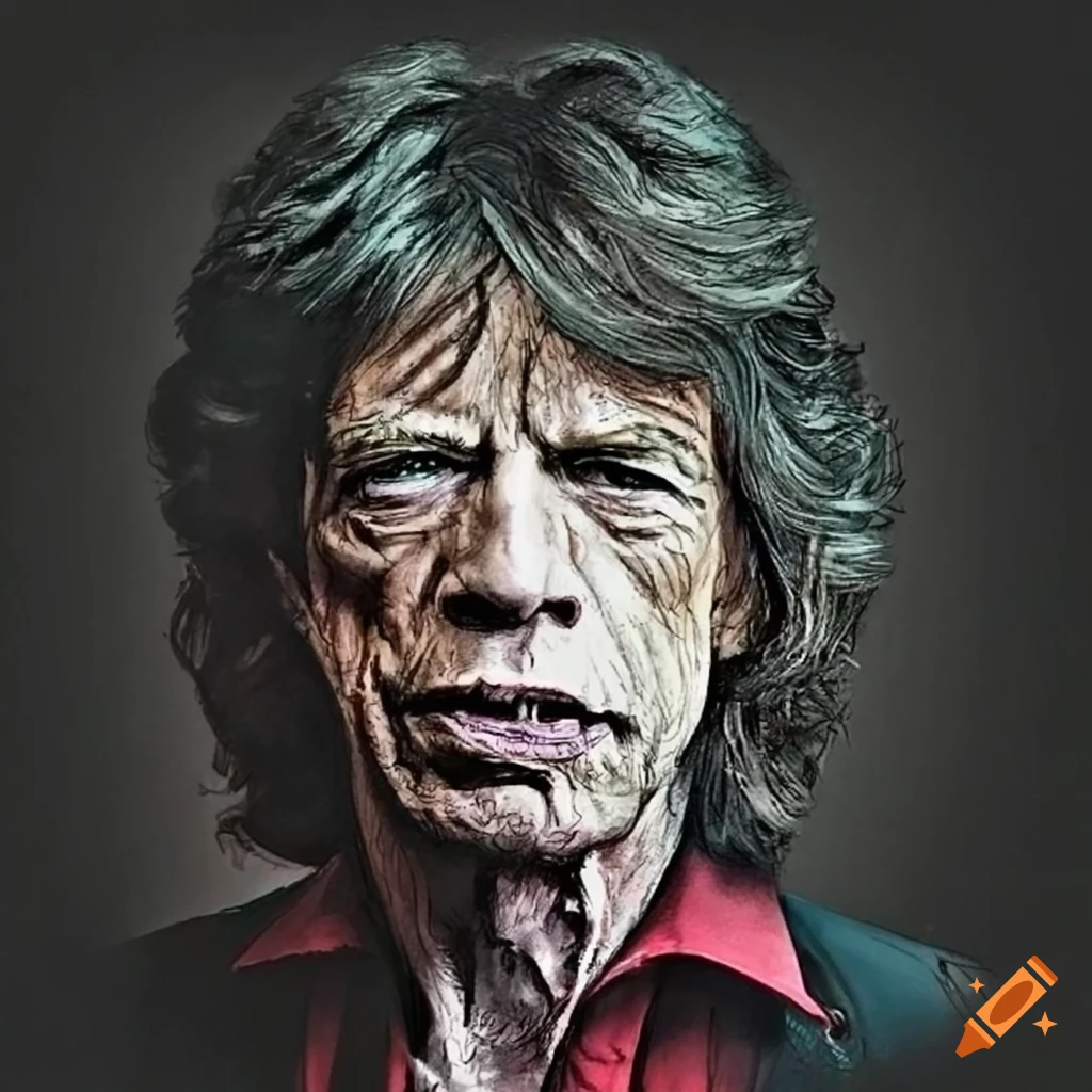 portrait of musician Mick Jagger