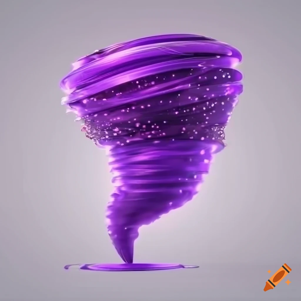 3D rendering of a tornado with purple lights