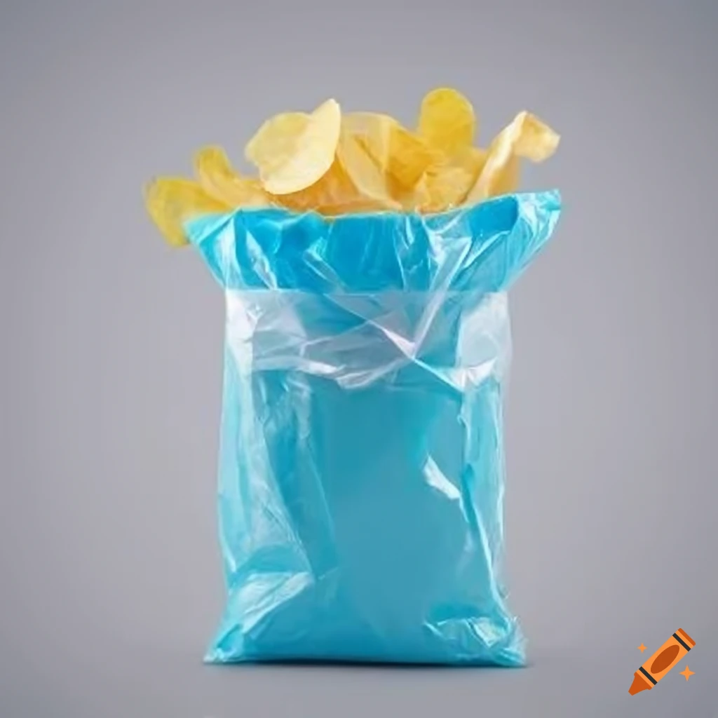 packaging of chips on white background