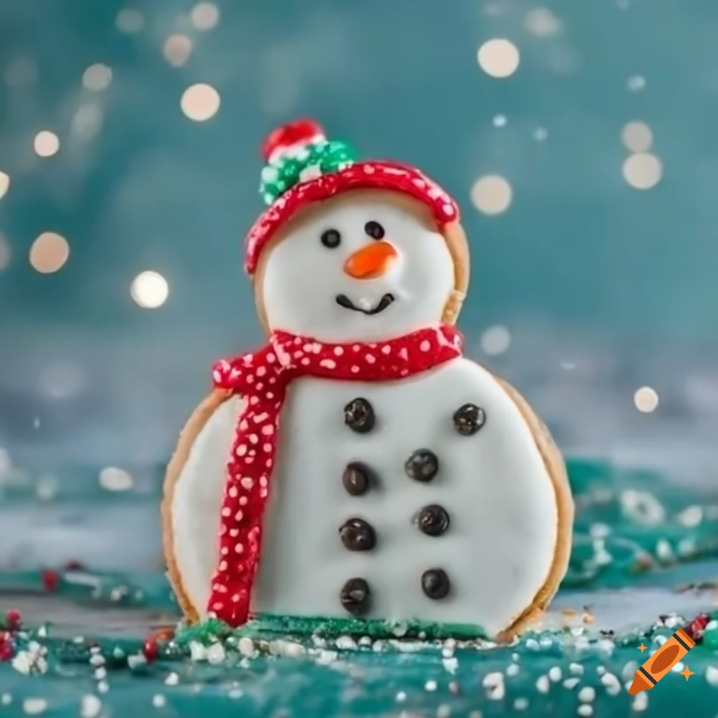 Christmas snowman-shaped cookie