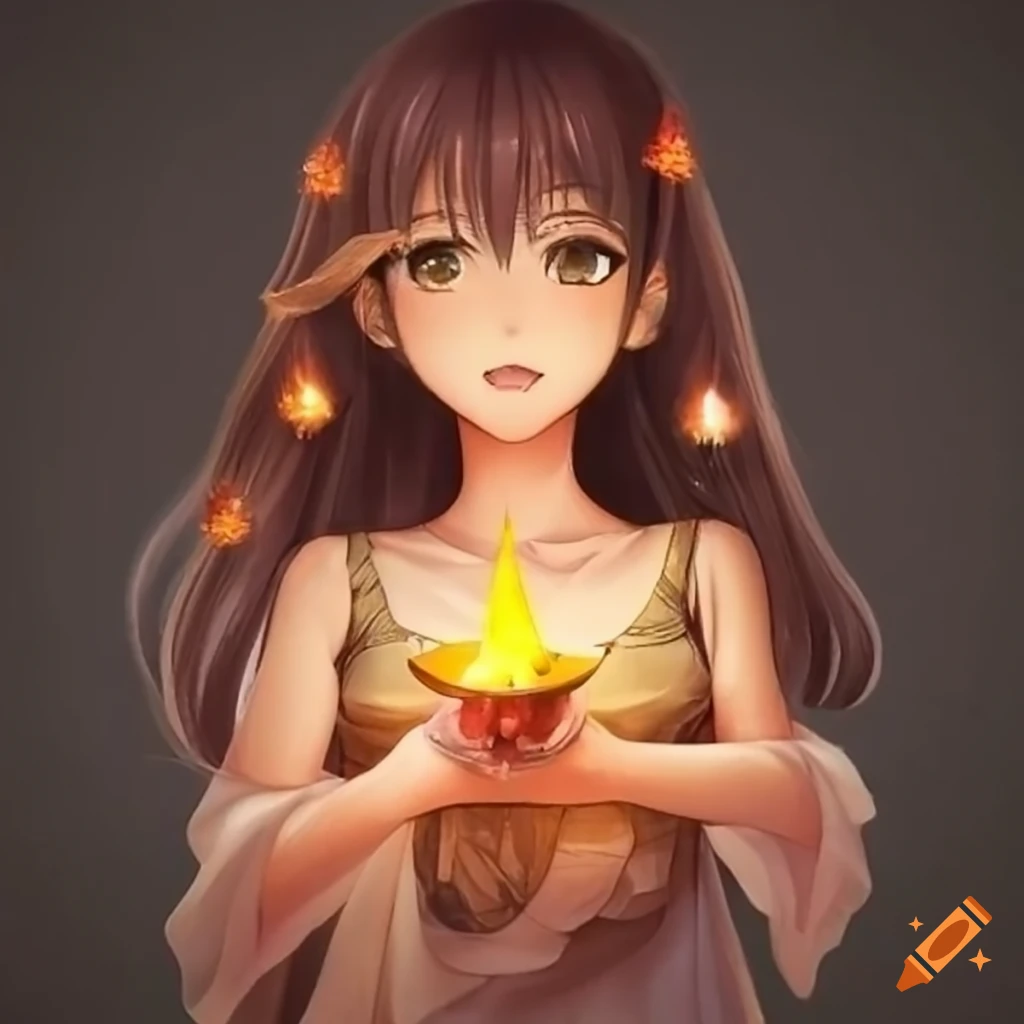 girl lighting diyas for Diwali