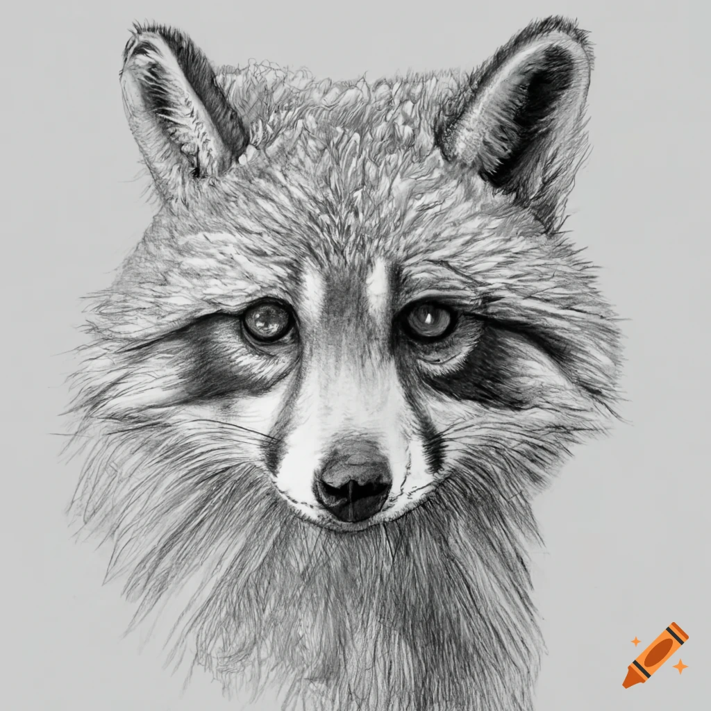 2d artwork of a raccoon