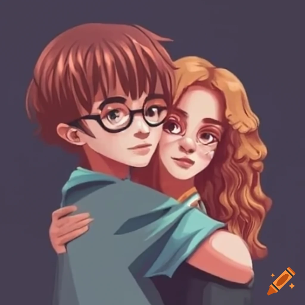 Harry Potter and Hermione Granger hugging
