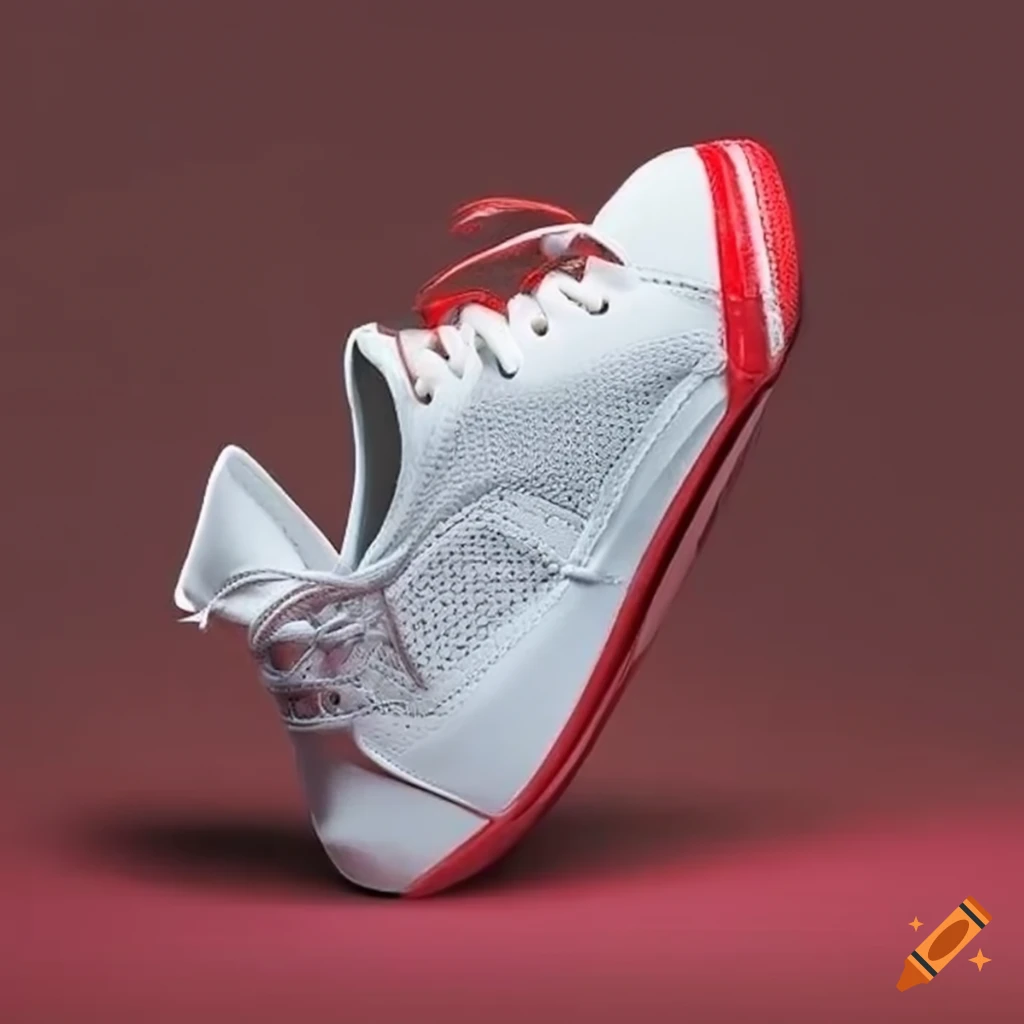 White shoes with red accents on Craiyon