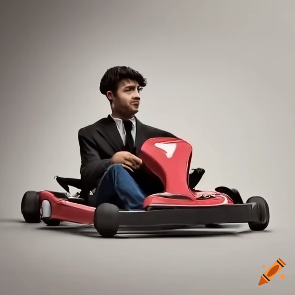 man drifting in a go kart