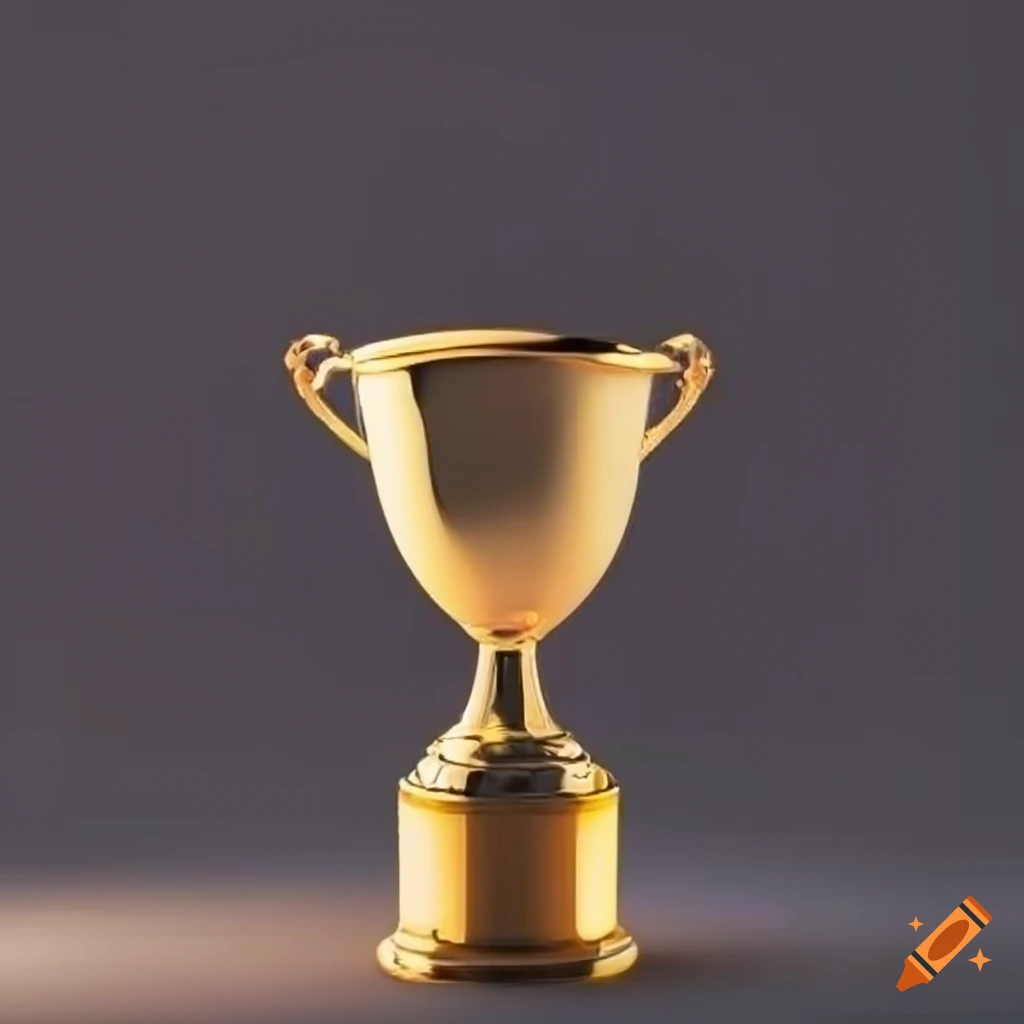 golden trophy on white background