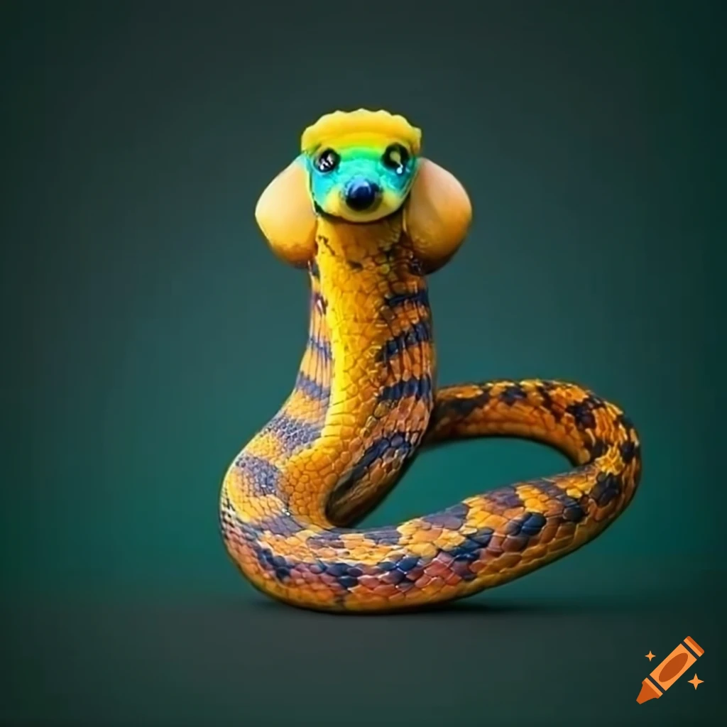 image of a snake with a poodle head