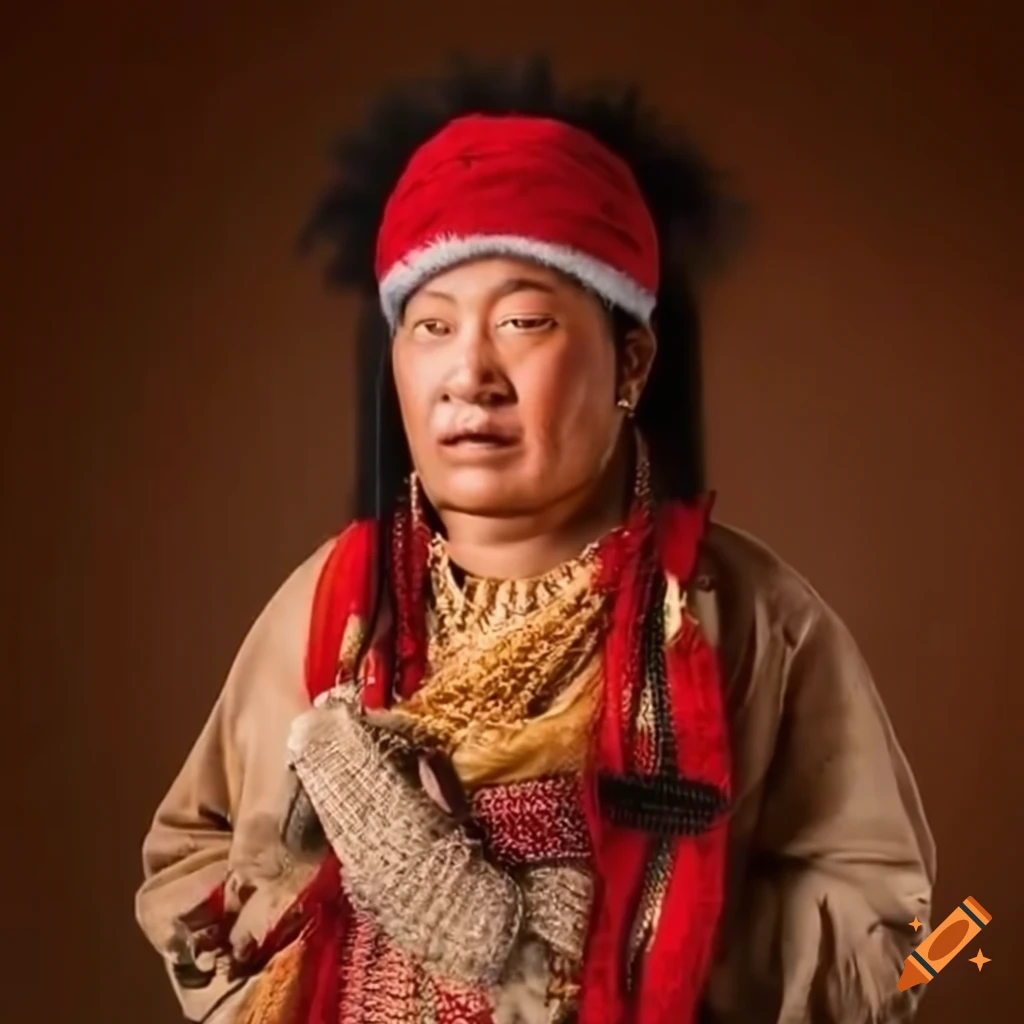 Chukcha person celebrating new year in traditional attire on Craiyon