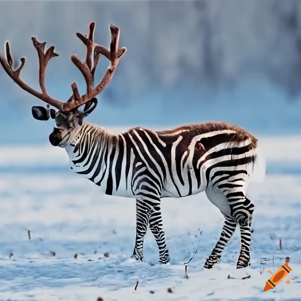 image of a zebra and a reindeer