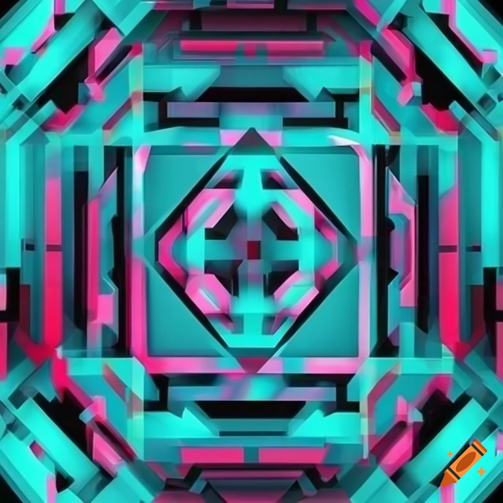 bright turquoise background with vibrant geometric rectangles in bauhaus style